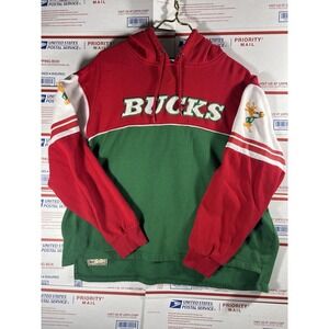 Milwaukee Bucks Mitchell and Ness Hardwood Classics Hoodie Sz XL Boxy/Crop Fit